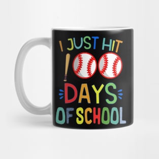 I just hit 100 days of School baseball 100th day Boys Funny Mug